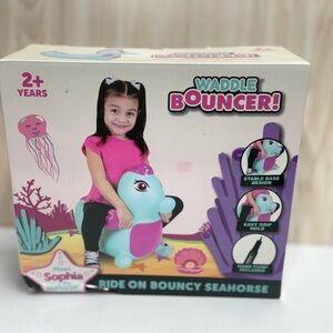 Ride-On Bouncy Seahorse - Pink & Teal